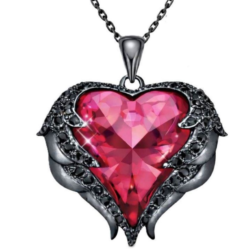 Naszyjnik srebrny 925 serce anioła łańcuszek damski z zawieszką srebro