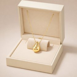 Naszyjnik srebrny pozłacany łezka kropla łańcuszek srebro próba 925