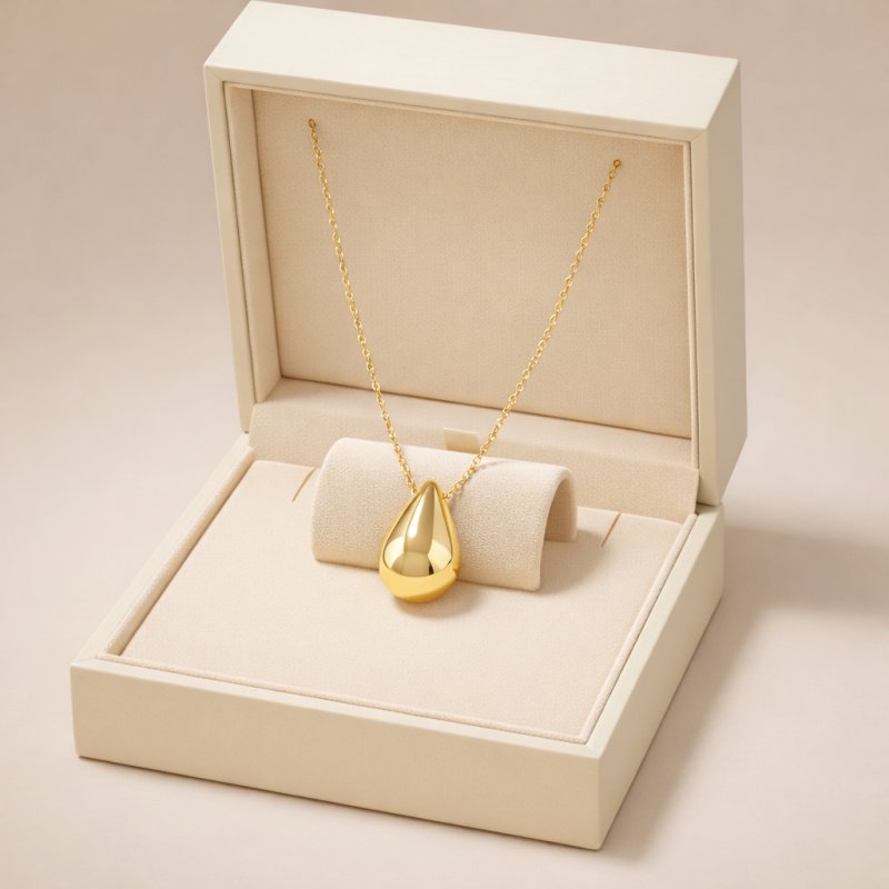 Naszyjnik srebrny pozłacany łezka kropla łańcuszek srebro próba 925