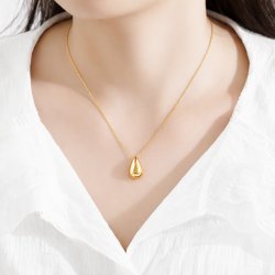 Naszyjnik srebrny pozłacany łezka kropla łańcuszek srebro próba 925