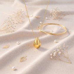 Naszyjnik srebrny pozłacany łezka kropla łańcuszek srebro próba 925