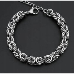 Bransoletka srebrna męska splot królewski 21 cm stal szlachetna 316L