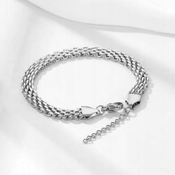 Bransoletka srebrna damska bismark 17,5 cm stal szlachetna chirurgiczna 316L