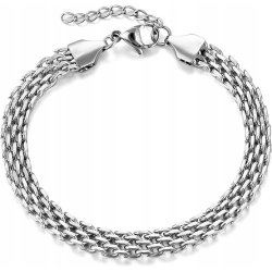 Bransoletka srebrna damska bismark 17,5 cm stal szlachetna chirurgiczna 316L