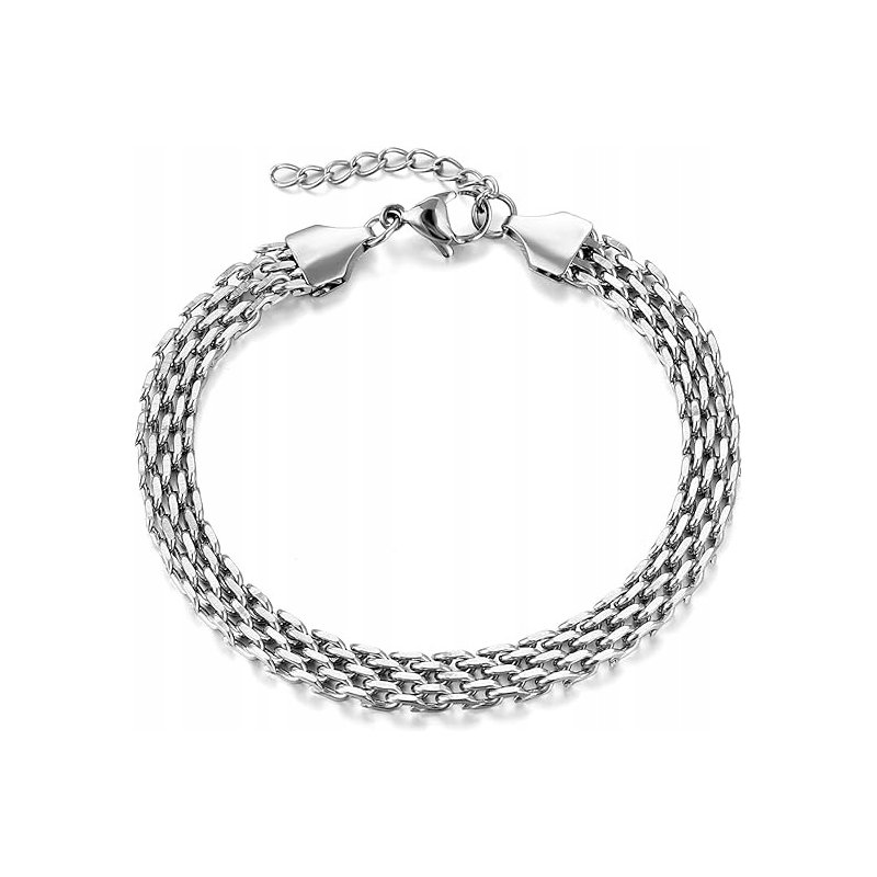 Bransoletka srebrna damska bismark 17,5 cm stal szlachetna chirurgiczna 316L