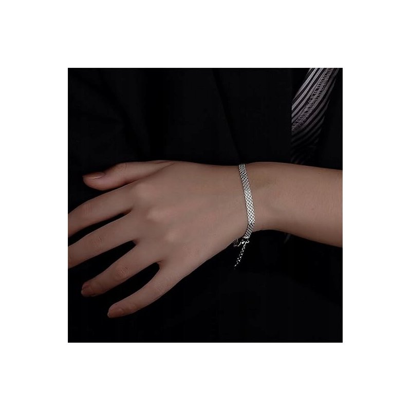 Bransoletka srebrna damska bismark 17,5 cm stal szlachetna chirurgiczna 316L