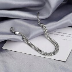 Bransoletka srebrna damska bismark 17,5 cm stal szlachetna chirurgiczna 316L