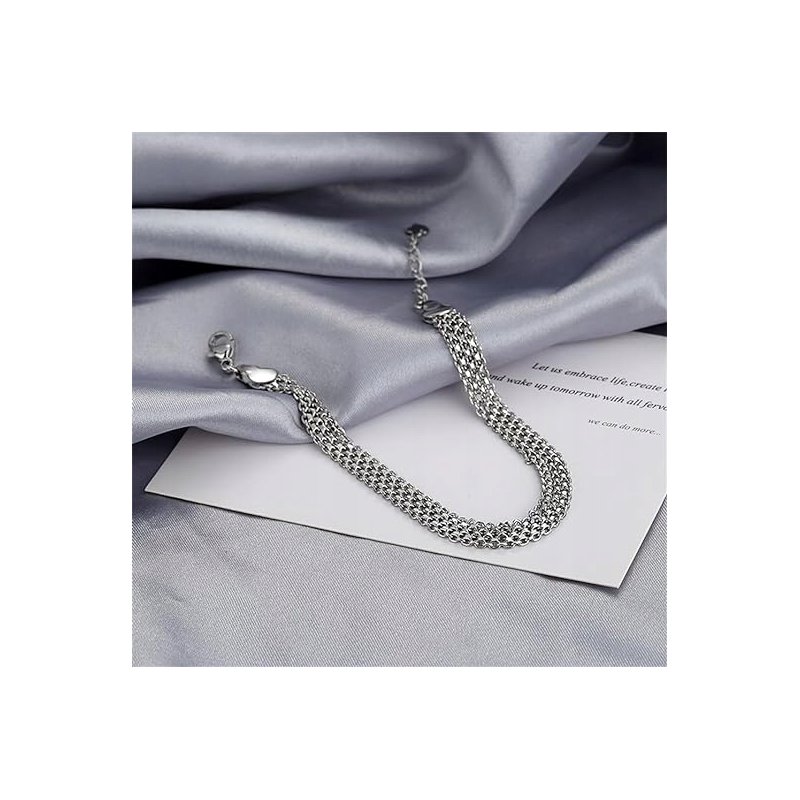 Bransoletka srebrna damska bismark 17,5 cm stal szlachetna chirurgiczna 316L