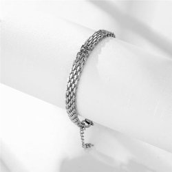 Bransoletka srebrna damska bismark 17,5 cm stal szlachetna chirurgiczna 316L