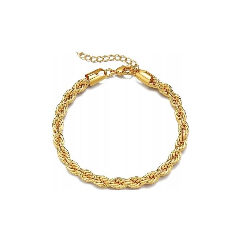 Bransoletka damska pozłacana 20 cm stal chirurgiczna szlachetna 316L