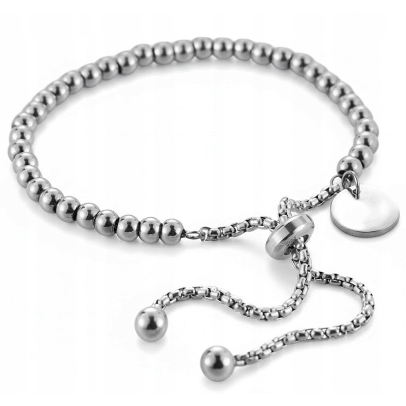 Srebrna bransoletka damska regulowana stal chirurgiczna szlachetna 316L