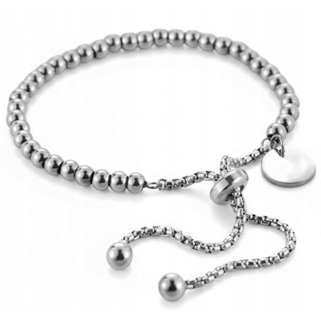 Srebrna bransoletka damska regulowana stal chirurgiczna szlachetna 316L