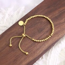 Bransoletka pozłacana damska regulowana stal szlachetna chirurgiczna 316L