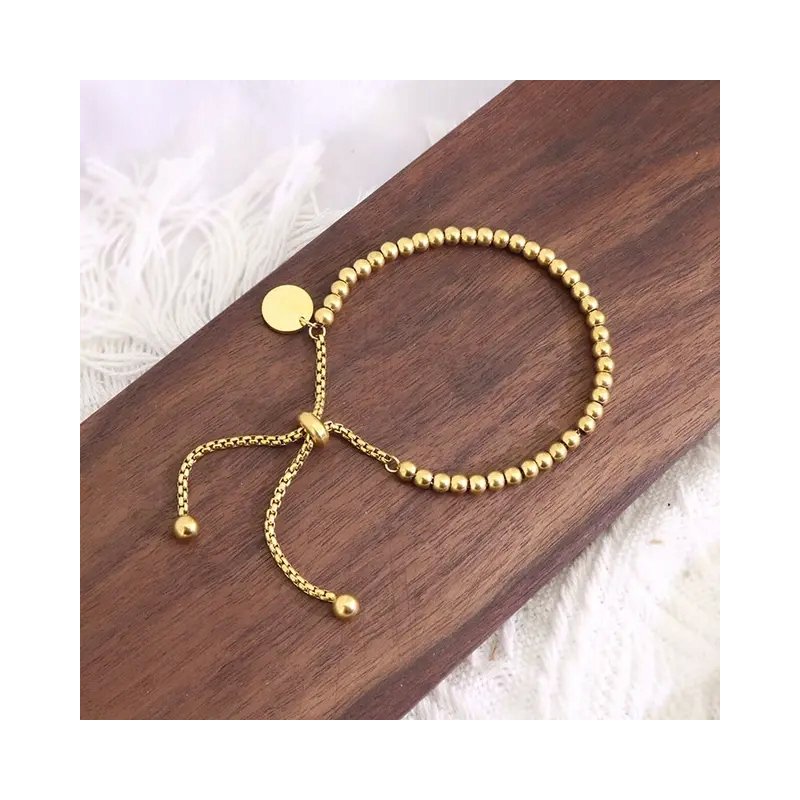 Bransoletka pozłacana damska regulowana stal szlachetna chirurgiczna 316L