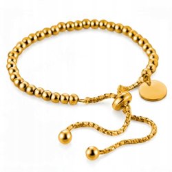 Bransoletka pozłacana damska regulowana stal szlachetna chirurgiczna 316L