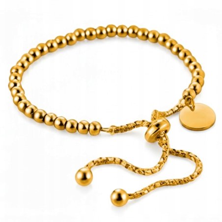 Bransoletka pozłacana damska regulowana stal szlachetna chirurgiczna 316L