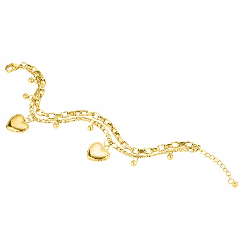 Bransoletka damska pozłacana na rękę stal szlachetna chirurgiczna 316L 21cm