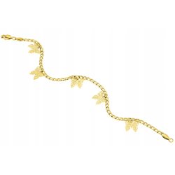 Bransoletka pozłacana damska na nogę kostkę stopę motylki stal szlachetna