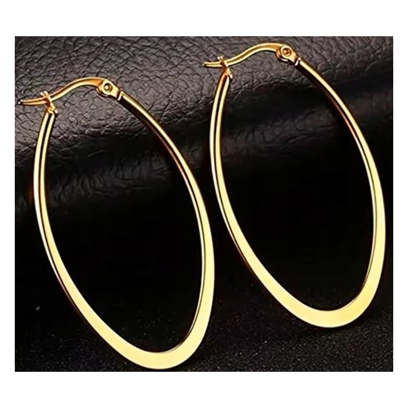 Duże antyalergiczne kolczyki pozłacane koła stal chirurgiczna szlachetna