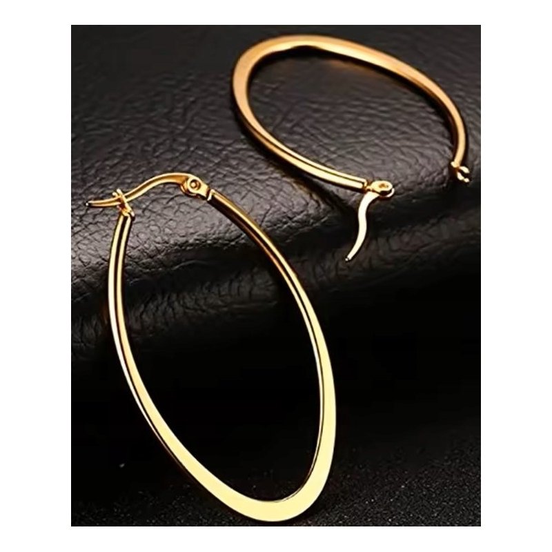 Duże antyalergiczne kolczyki pozłacane koła stal chirurgiczna szlachetna