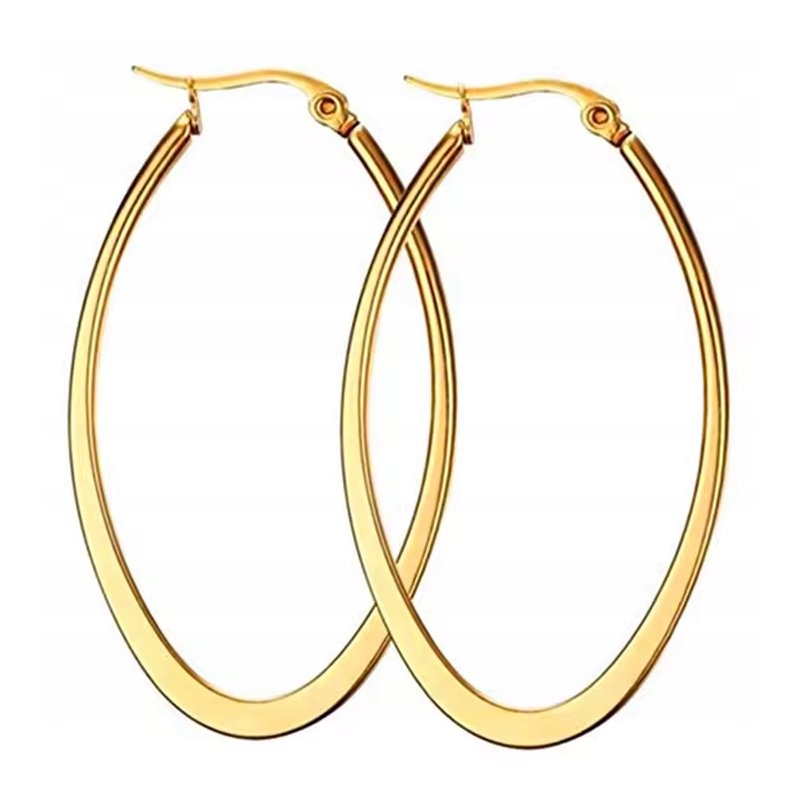 Duże antyalergiczne kolczyki pozłacane koła stal chirurgiczna szlachetna