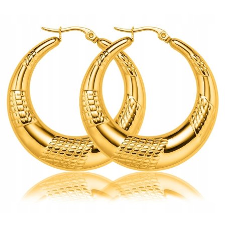 Kolczyki pozłacane koła stal nierdzewna szlachetna chirurgiczna 316L