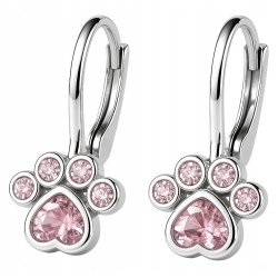 Srebrne kolczyki łapki cyrkonia srebro próba 925 angielskie zapięcie