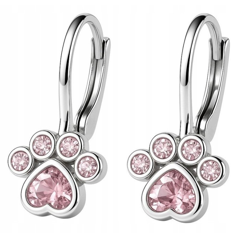 Srebrne kolczyki łapki cyrkonia srebro próba 925 angielskie zapięcie