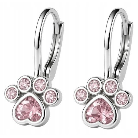 Srebrne kolczyki łapki cyrkonia srebro próba 925 angielskie zapięcie