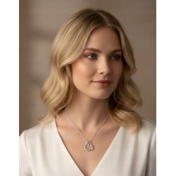 Srebrny Naszyjnik 925 Serce z Literką 585 Kwiat Życia Róża Litera A