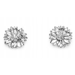 Srebrne kolczyki kwiatki słoneczniki srebro próba 925 sztyfty wkrętki