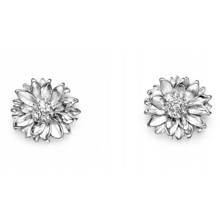 Srebrne kolczyki kwiatki słoneczniki srebro próba 925 sztyfty wkrętki