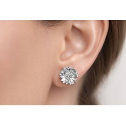 Srebrne kolczyki kwiatki słoneczniki srebro próba 925 sztyfty wkrętki