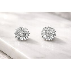 Srebrne kolczyki kwiatki słoneczniki srebro próba 925 sztyfty wkrętki