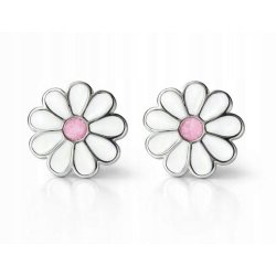 Srebrne kolczyki kwiatki stokrotki srebro próba 925 sztyfty wkrętki