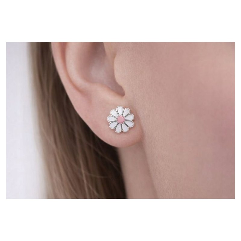 Srebrne kolczyki kwiatki stokrotki srebro próba 925 sztyfty wkrętki