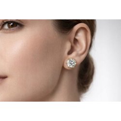 Kolczyki srebrne pozłacane srebro 925 wkrętki sztyfty z cyrkonią
