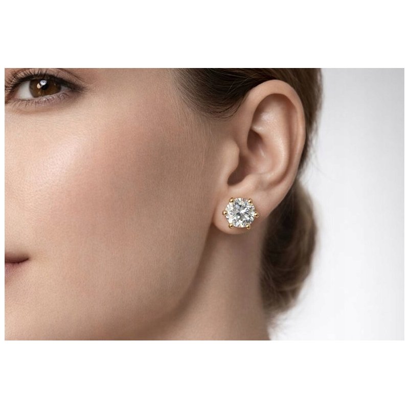 Kolczyki srebrne pozłacane srebro 925 wkrętki sztyfty z cyrkonią