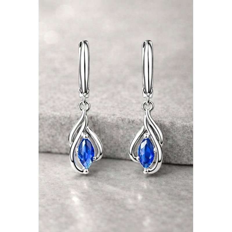 Długie wiszące srebrne kolczyki łezki srebro próba 925 angielskie