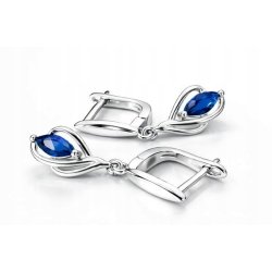 Długie wiszące srebrne kolczyki łezki srebro próba 925 angielskie