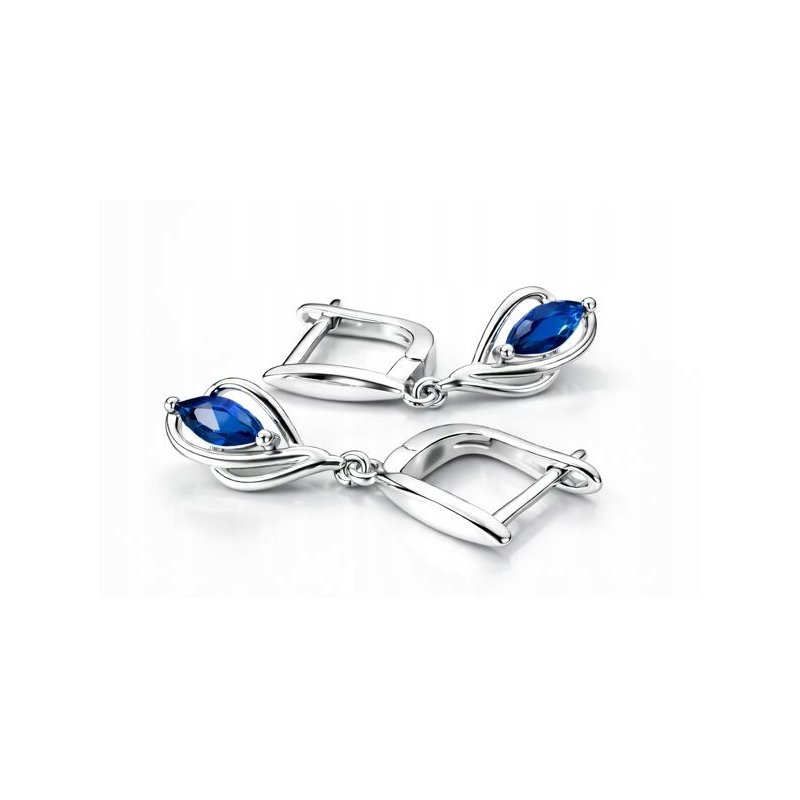 Długie wiszące srebrne kolczyki łezki srebro próba 925 angielskie