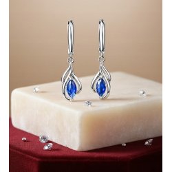 Długie wiszące srebrne kolczyki łezki srebro próba 925 angielskie