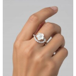 Pierścionek srebrny kwiat z cyrkonią regulowany damski srebro próba 925