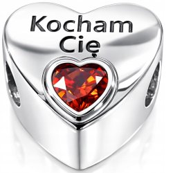 Charms zawieszka serce srebrny kocham cię beads prezent dla ukochanej