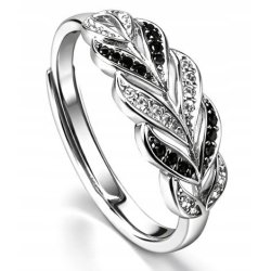 Pierścionek srebrny listek regulowany damski srebro próba 925