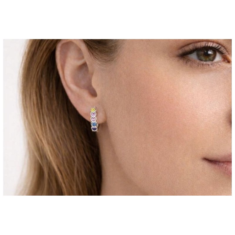 Srebrne kolczyki serca kółka srebro próba 925 Walentynki