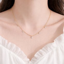 Naszyjnik srebrny pozłacany kryształki celebrytka srebro próba 925