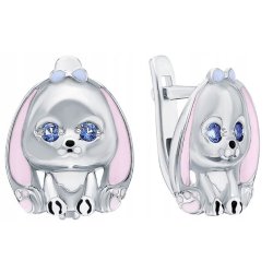 Srebrne kolczyki dla dziewczynki króliczki srebro 925 angielskie