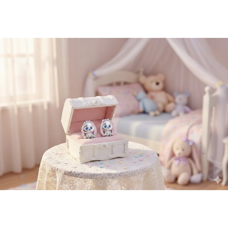 Srebrne kolczyki dla dziewczynki króliczki srebro 925 angielskie