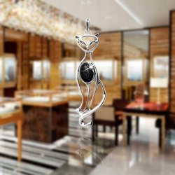 Srebrny charms zawieszka kot kotek noc kairu srebro 925